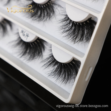 New Desing Wholesale 27 mm With Customized Package Long Fluffy Thick Mink Fur False 3D 5D Eyelashes Vendor